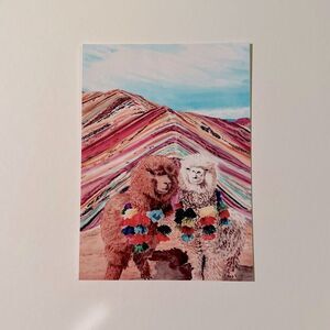 Peru Rainbow Mountain Alpaca Print